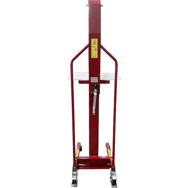 Hand Winched Stacker With Platform, 220 Lb. Capacity, 59 Lift Height